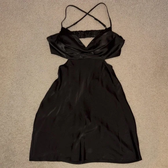 Princess Polly Elegant Black Cut-Out Mini Dress - Picture 3 of 5